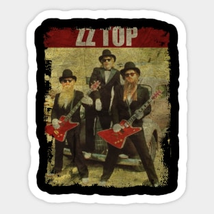 TEXTURE ART-ZZ Top - RETRO STYLE 1 Sticker